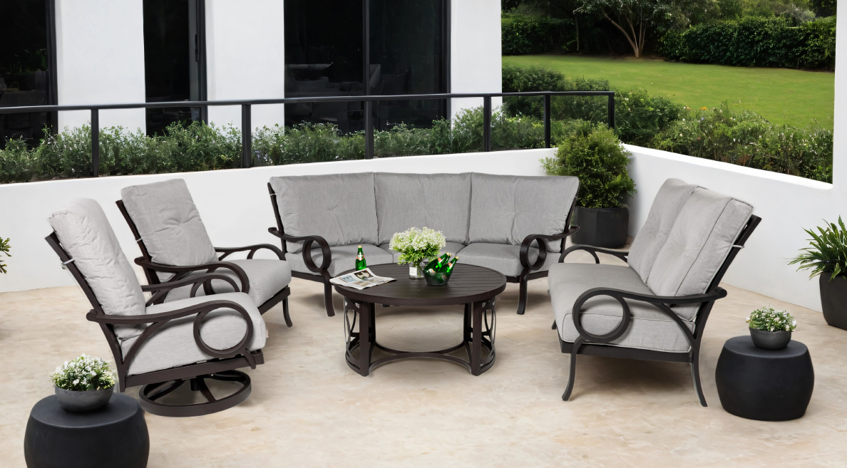 Living Experience, Patio Furniture, Conversation Set, Sofa, Club Chair, Aluminum, Cast Aluminum, Sunbrella, Classic Outdoor